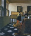 Eine Dame an der Virginals mit einem Gentleman Barock Johannes Vermeer